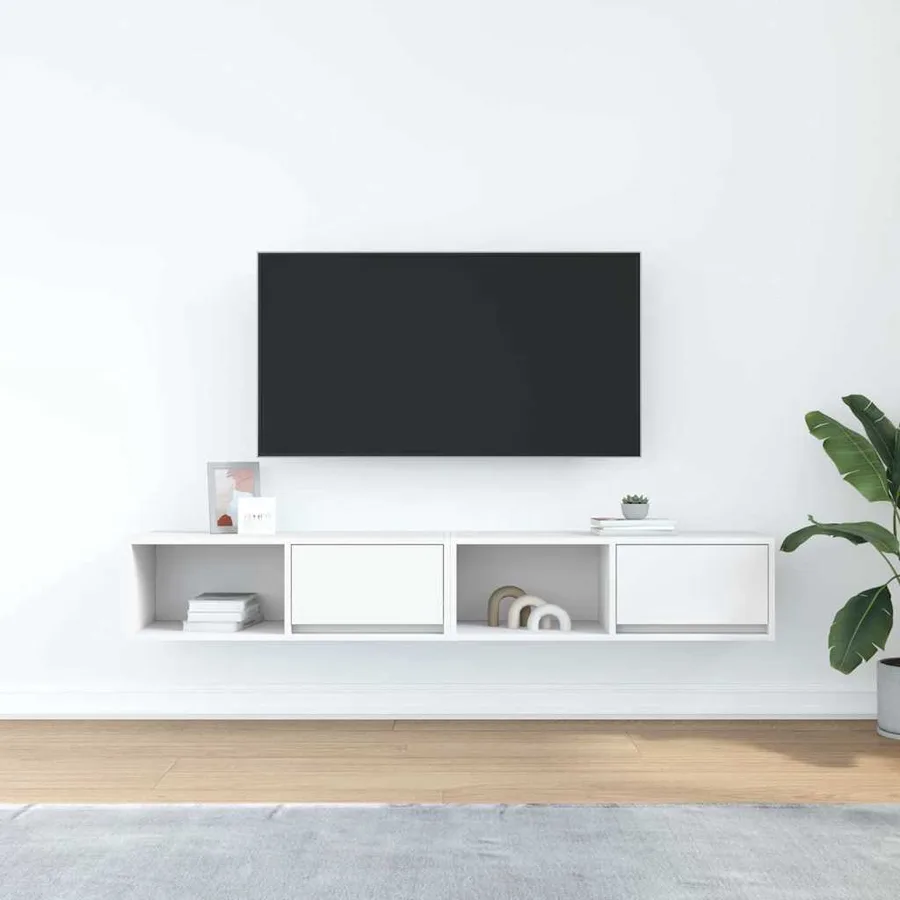 Meubles TV 2 pcs blanc 80x31x25,5 cm bois d'ingénierie - 3