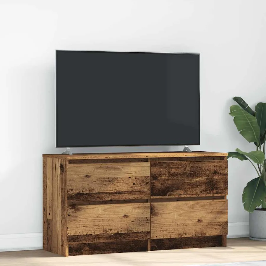 Meuble TV vieux bois 100x35x54 cm bois d'ingénierie