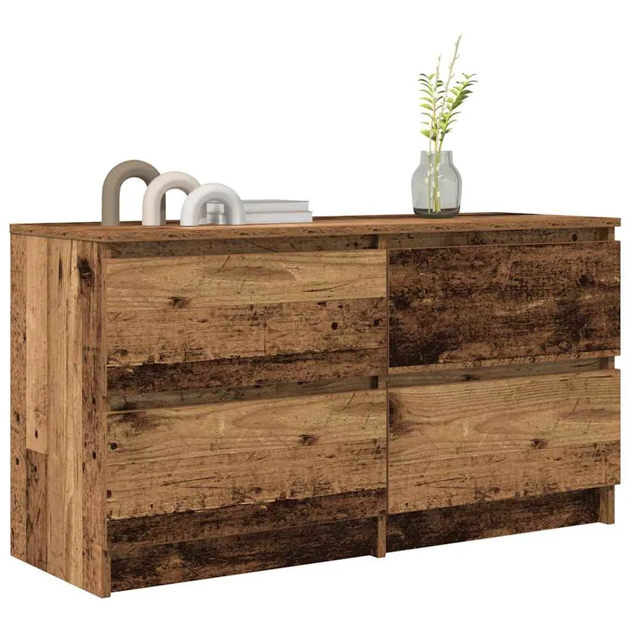 Meuble TV vieux bois 100x35x54 cm bois d'ingénierie - 4