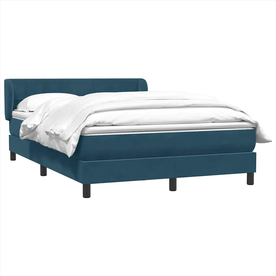 Sommier à lattes de lit et matelas Bleu foncé 160x220cm Velours - 3