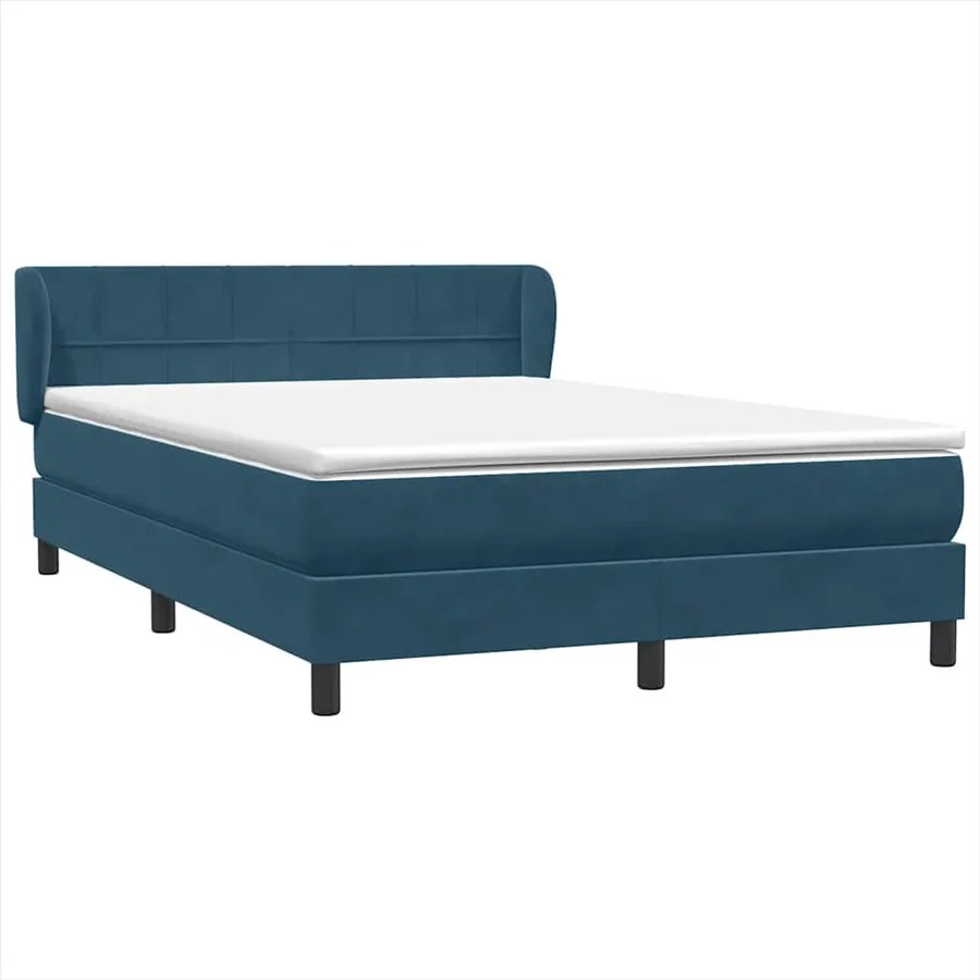 Sommier à lattes de lit et matelas Bleu foncé 160x220cm Velours - 4