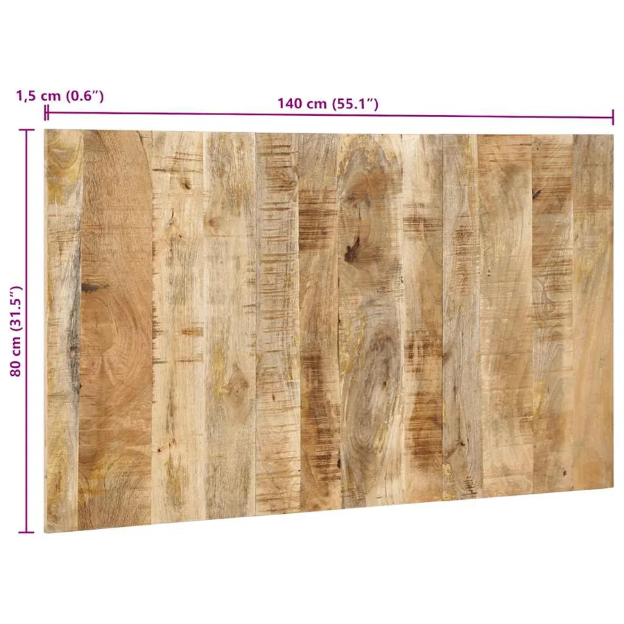 Tête de lit 140 cm bois de manguier brut massif - 11