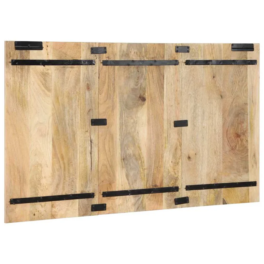 Tête de lit 140 cm bois de manguier brut massif - 5