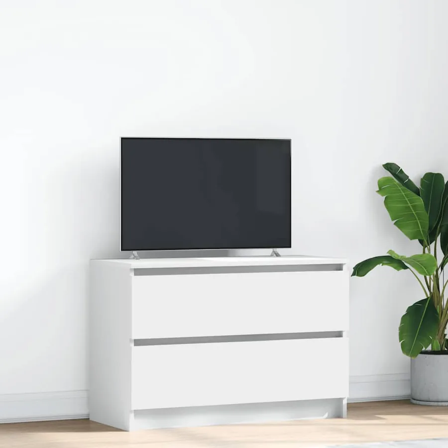 Meuble TV blanc 80x35x54 cm bois d'ingénierie