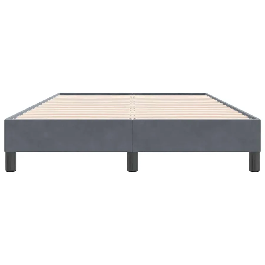 Cadre de lit sans matelas gris foncé 120x220 cm velours - 5