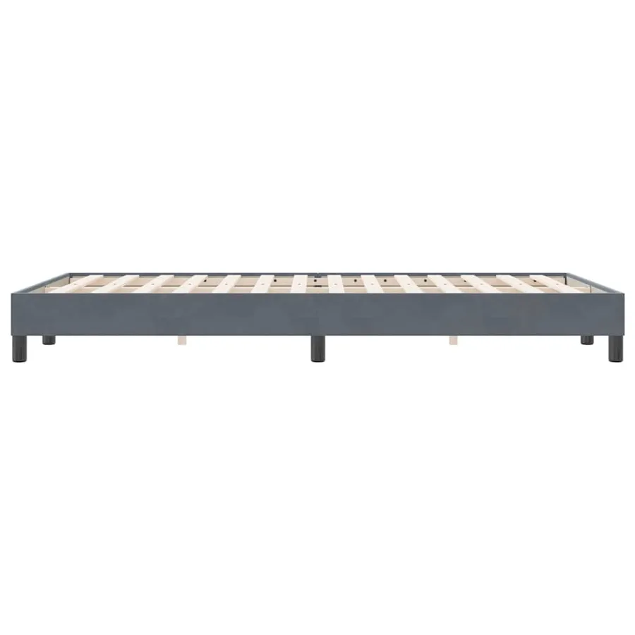 Cadre de lit sans matelas gris foncé 120x220 cm velours - 6