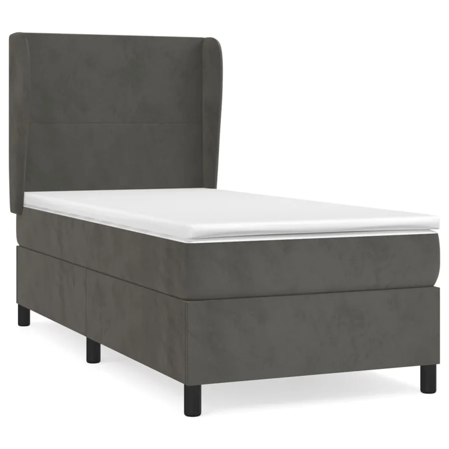 Sommier à lattes de lit avec matelas Gris foncé 100x200 cm - 2
