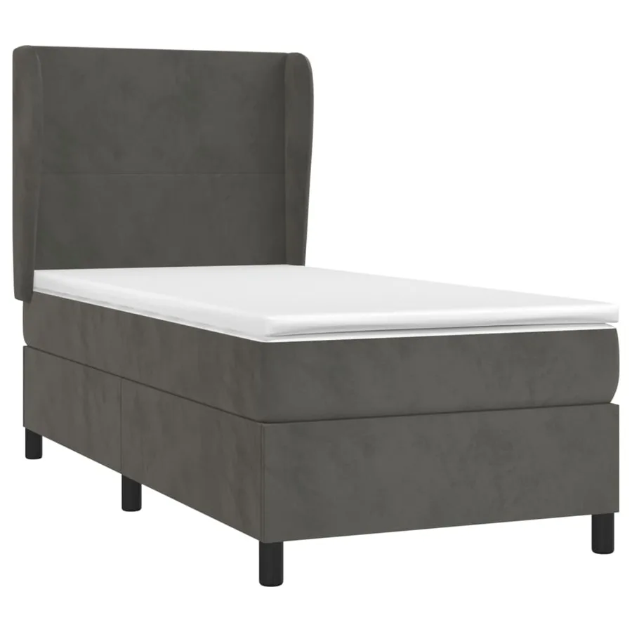 Sommier à lattes de lit avec matelas Gris foncé 100x200 cm - 3