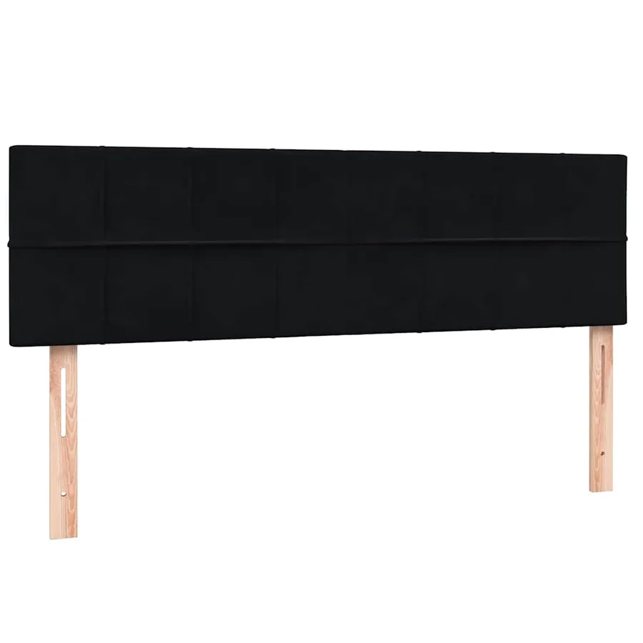 Sommier à lattes de lit avec matelas noir 140x220 cm velours - 7