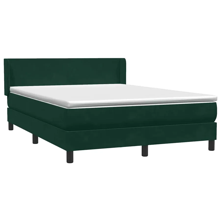 Sommier à lattes de lit et matelas vert foncé 160x220cm velours - 4