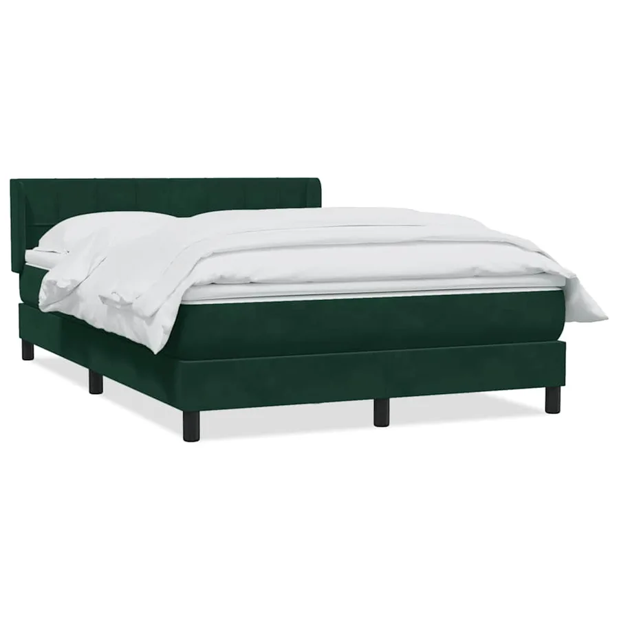 Sommier à lattes de lit et matelas vert foncé 160x220cm velours - 2