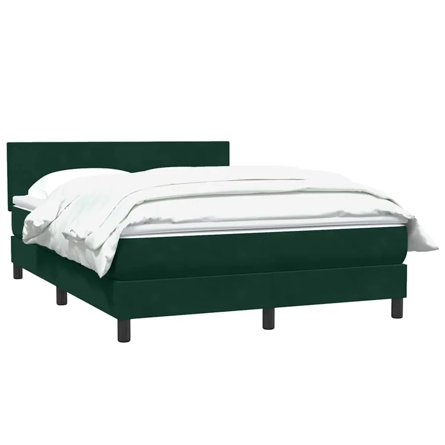 Sommier à lattes de lit et matelas vert foncé 160x220cm velours - 3