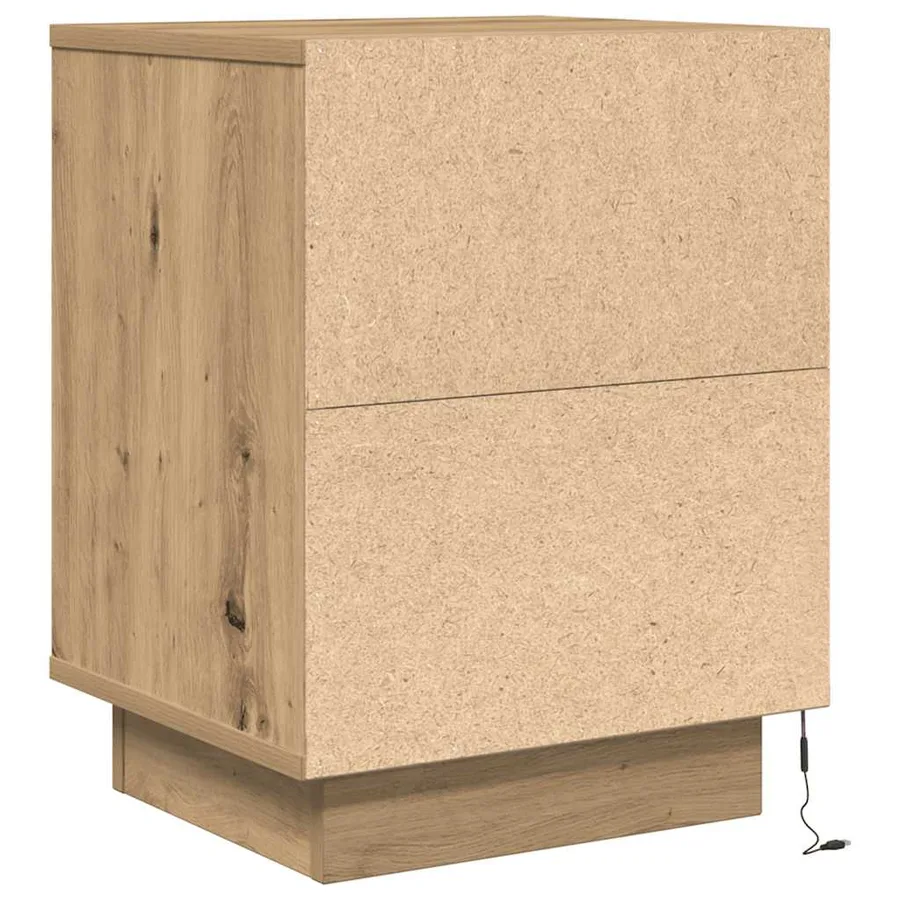 Armoires de chevet lumières LED 2pcs chêne artisanal 38x34x50cm - 10