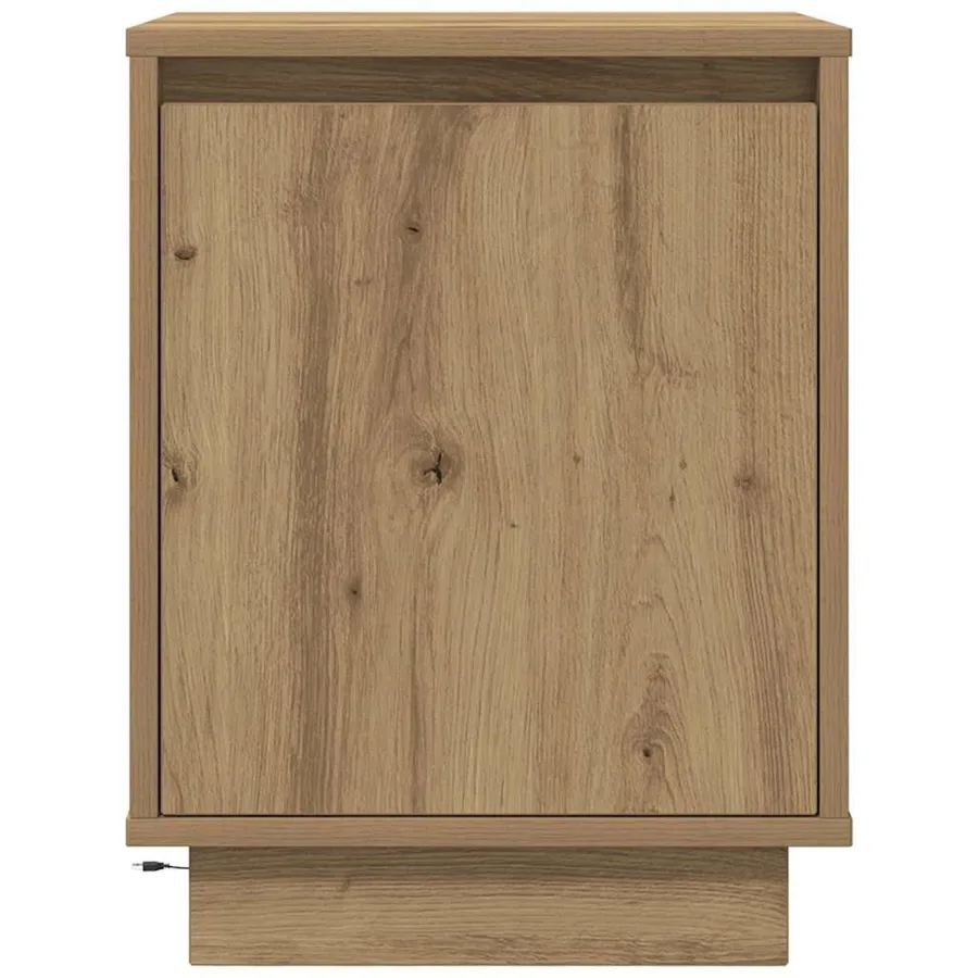 Armoires de chevet lumières LED 2pcs chêne artisanal 38x34x50cm - 8