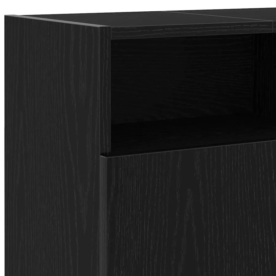 Meuble TV avec éclairage LED chêne noir 120 x 30 x 50 cm bois d'ingénierie - 10