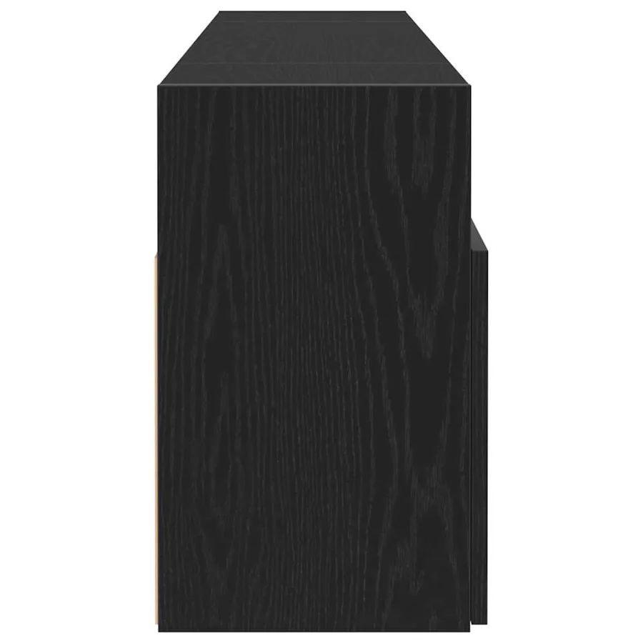 Meuble TV avec éclairage LED chêne noir 120 x 30 x 50 cm bois d'ingénierie - 8