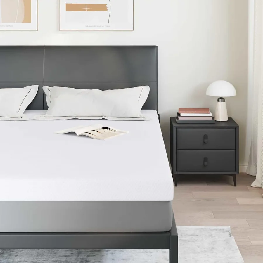 Surmatelas en mousse à mémoire 200 x 200 cm Thick Doux Blanc - 3