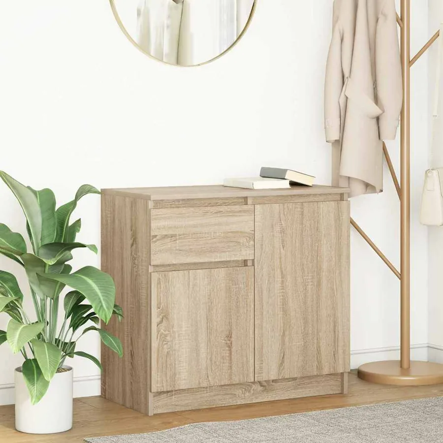 Buffet avec tiroir chêne sonoma 71x35x65 cm bois d'ingénierie