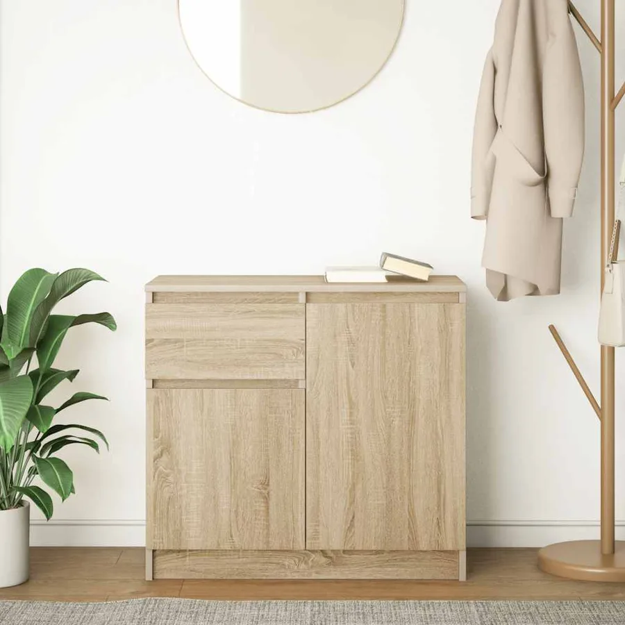 Buffet avec tiroir chêne sonoma 71x35x65 cm bois d'ingénierie - 3