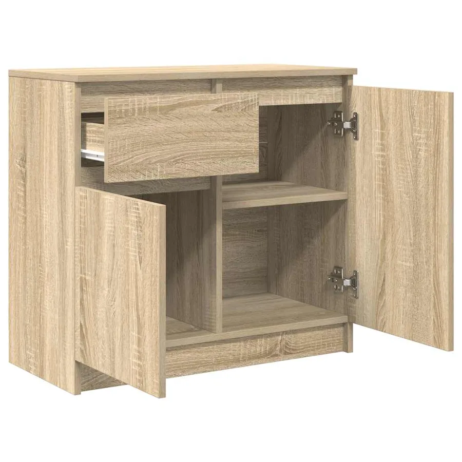 Buffet avec tiroir chêne sonoma 71x35x65 cm bois d'ingénierie - 5