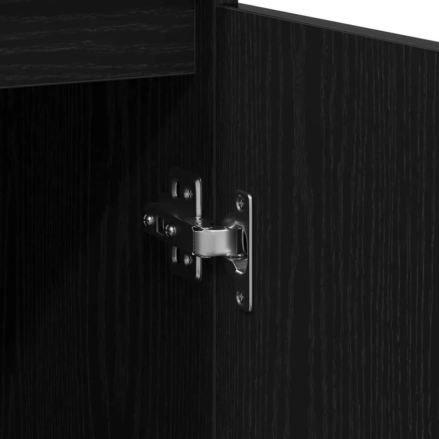 Buffet avec tiroir chêne noir 71x35x65 cm bois d'ingénierie - 11