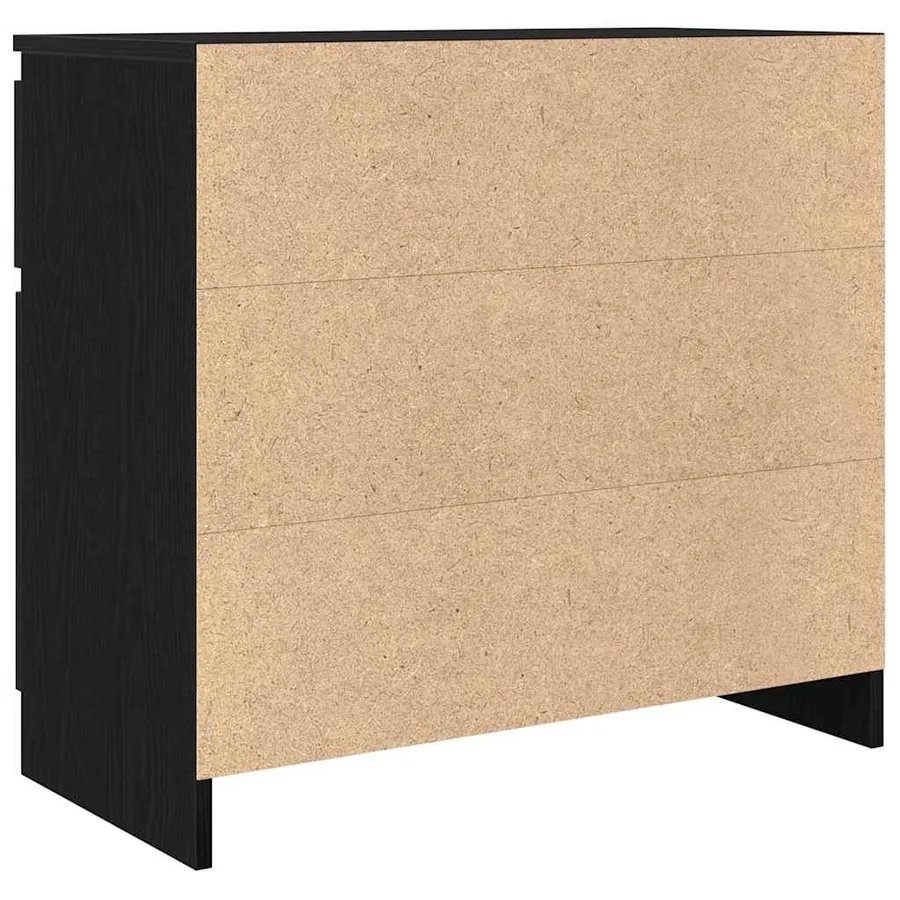 Buffet avec tiroir chêne noir 71x35x65 cm bois d'ingénierie - 8