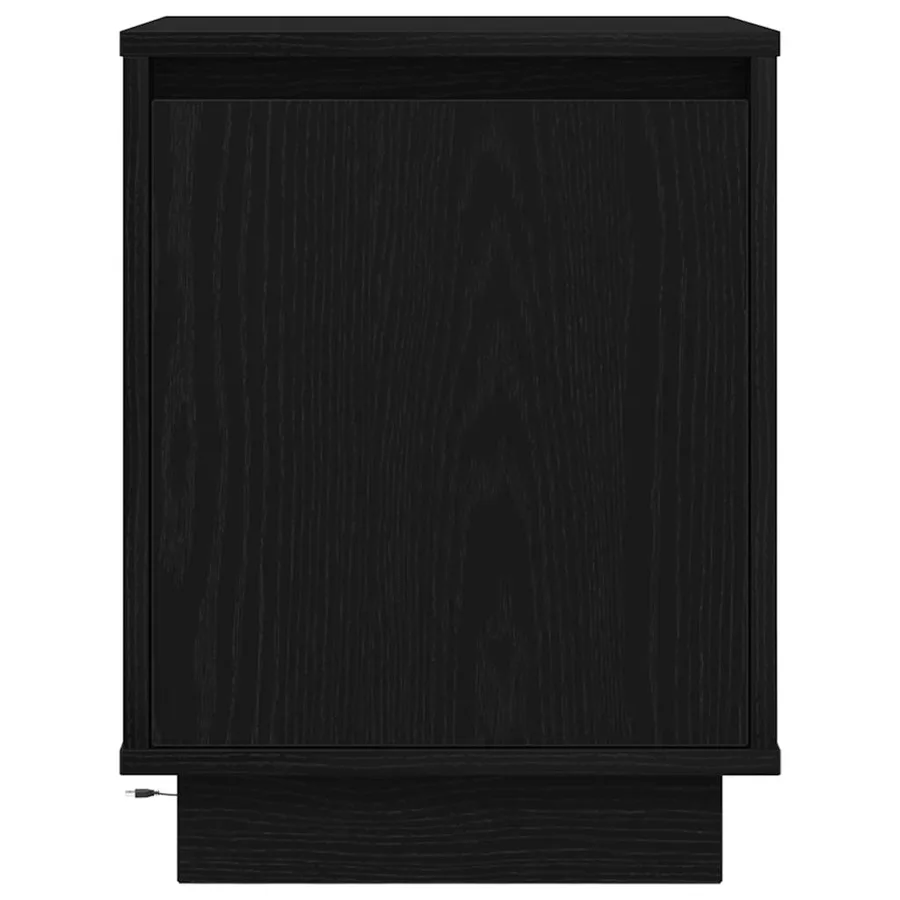 Tables de chevet avec lumières LED 2 pcs noir 38x34x50 cm - 8