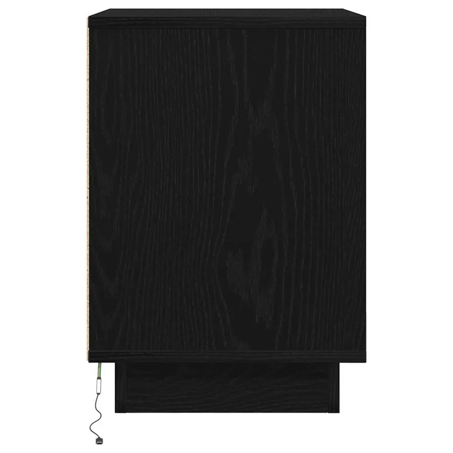 Tables de chevet avec lumières LED 2 pcs noir 38x34x50 cm - 9