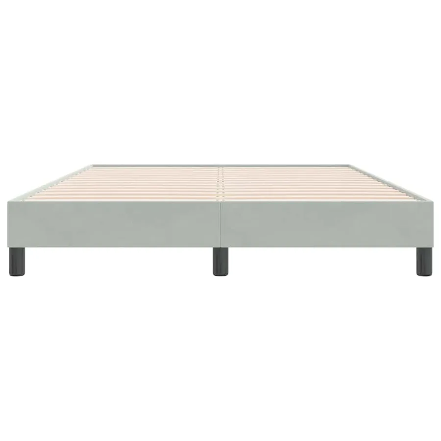 Cadre de lit sans matelas gris clair 140x220 cm velours - 5
