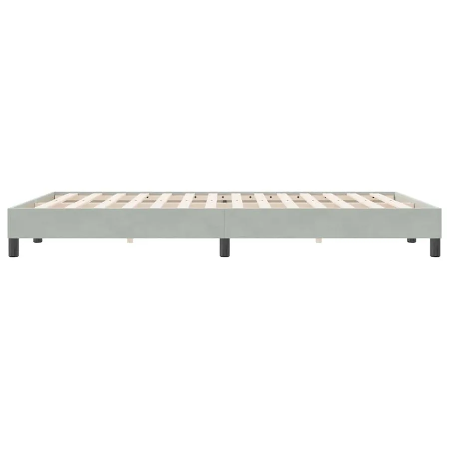 Cadre de lit sans matelas gris clair 140x220 cm velours - 6