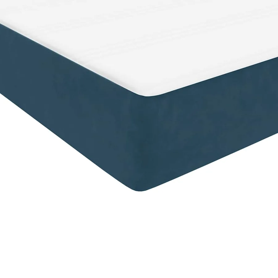 Sommier à lattes de lit et matelas bleu foncé 140x220cm velours - 9