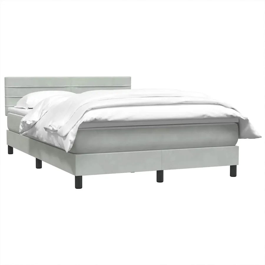 Sommier à lattes de lit et matelas gris clair 140x220cm velours - 3