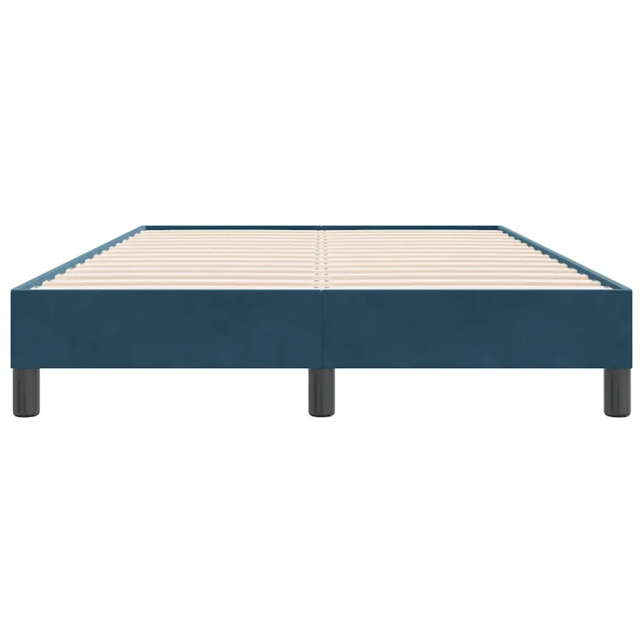 Cadre de lit sans matelas bleu foncé 120x220 cm velours - 5