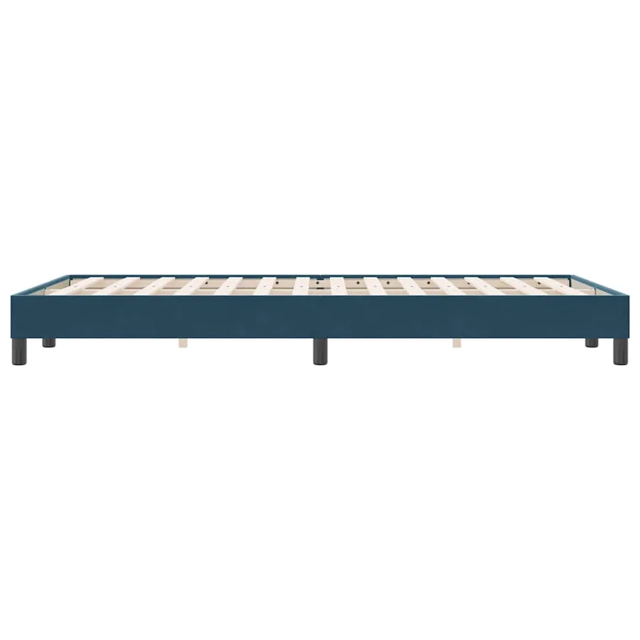 Cadre de lit sans matelas bleu foncé 120x220 cm velours - 6