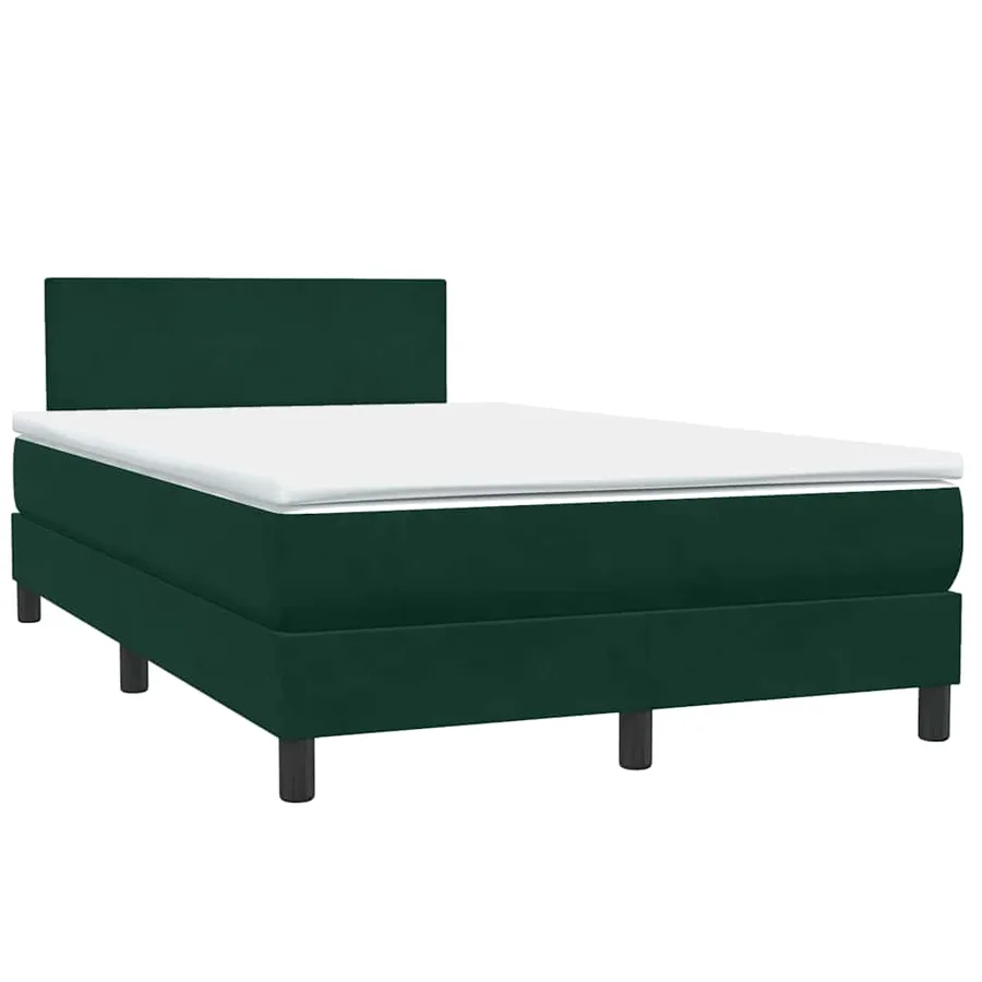 Sommier à lattes de lit et matelas vert foncé 120x220cm velours - 4