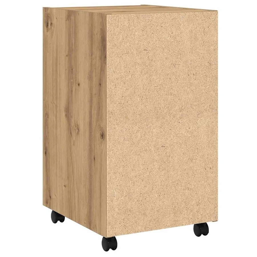 Armoire avec roues chêne artisanal 33x38x60cm bois d'ingénierie - 6