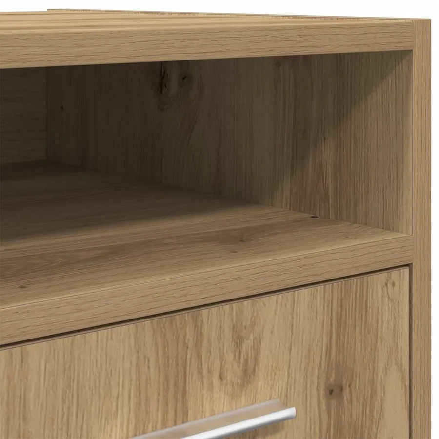 Armoire avec roues chêne artisanal 33x38x60cm bois d'ingénierie - 9