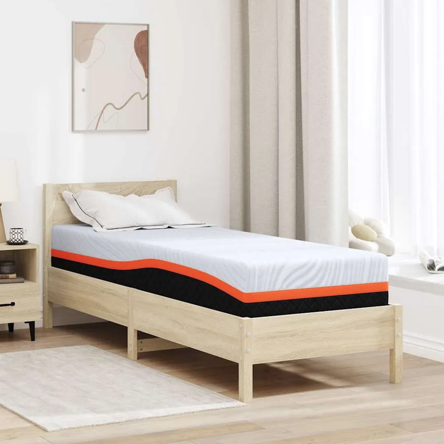 Matelas Blanc et Gris 70 x 200 cm Tissu jacquard