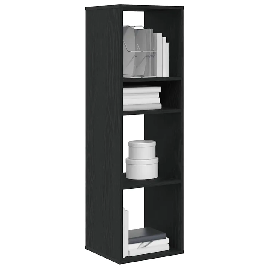 Bibliothèque noir 34x31x112 cm bois d'ingénierie