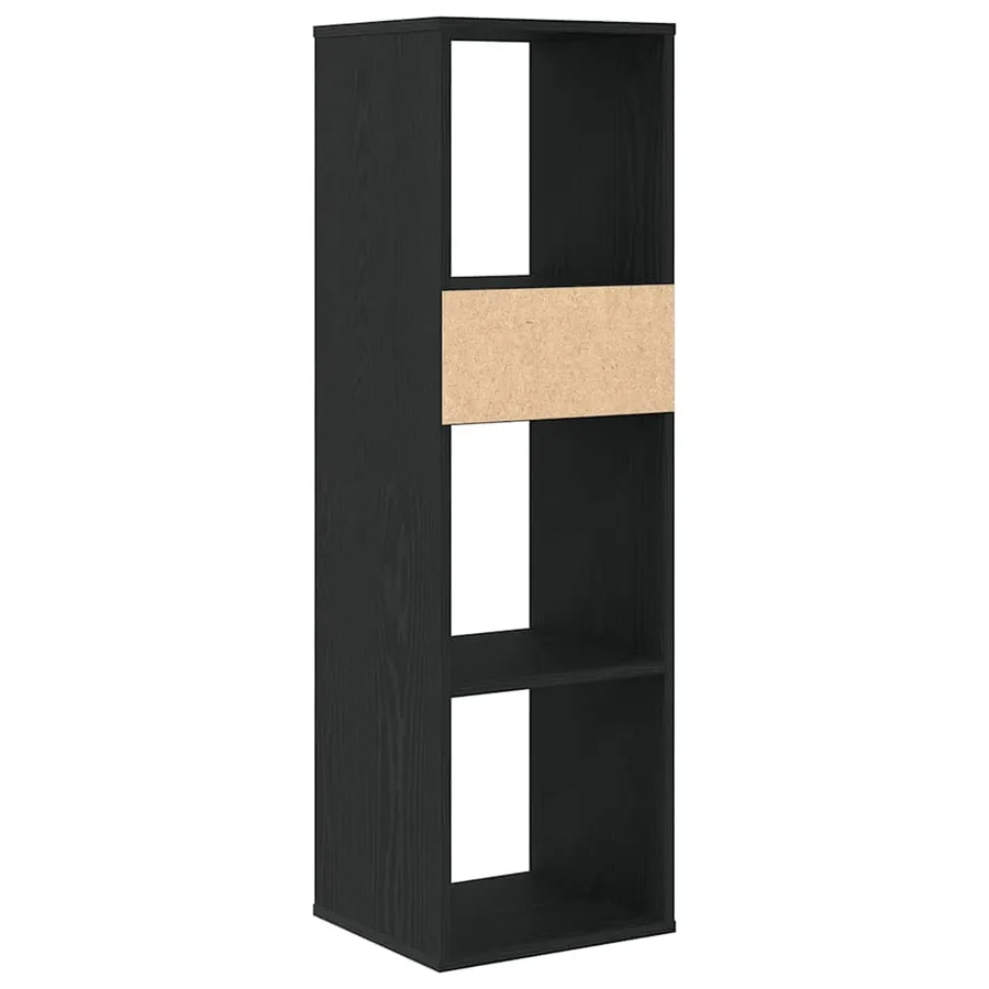 Bibliothèque noir 34x31x112 cm bois d'ingénierie - 6