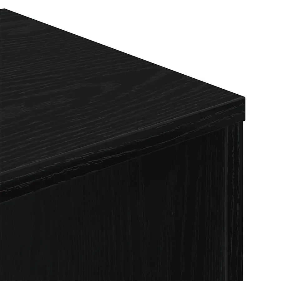 Bibliothèque noir 34x31x112 cm bois d'ingénierie - 7