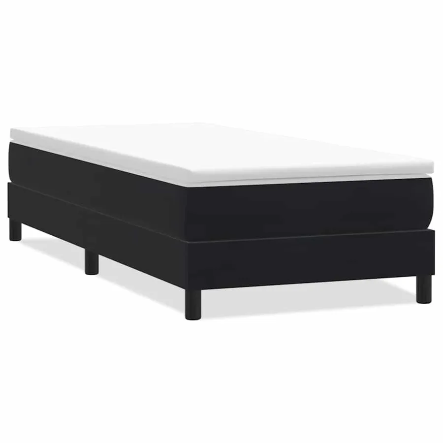 Sommier à lattes de lit sans matelas noir 100x220 cm velours - 2