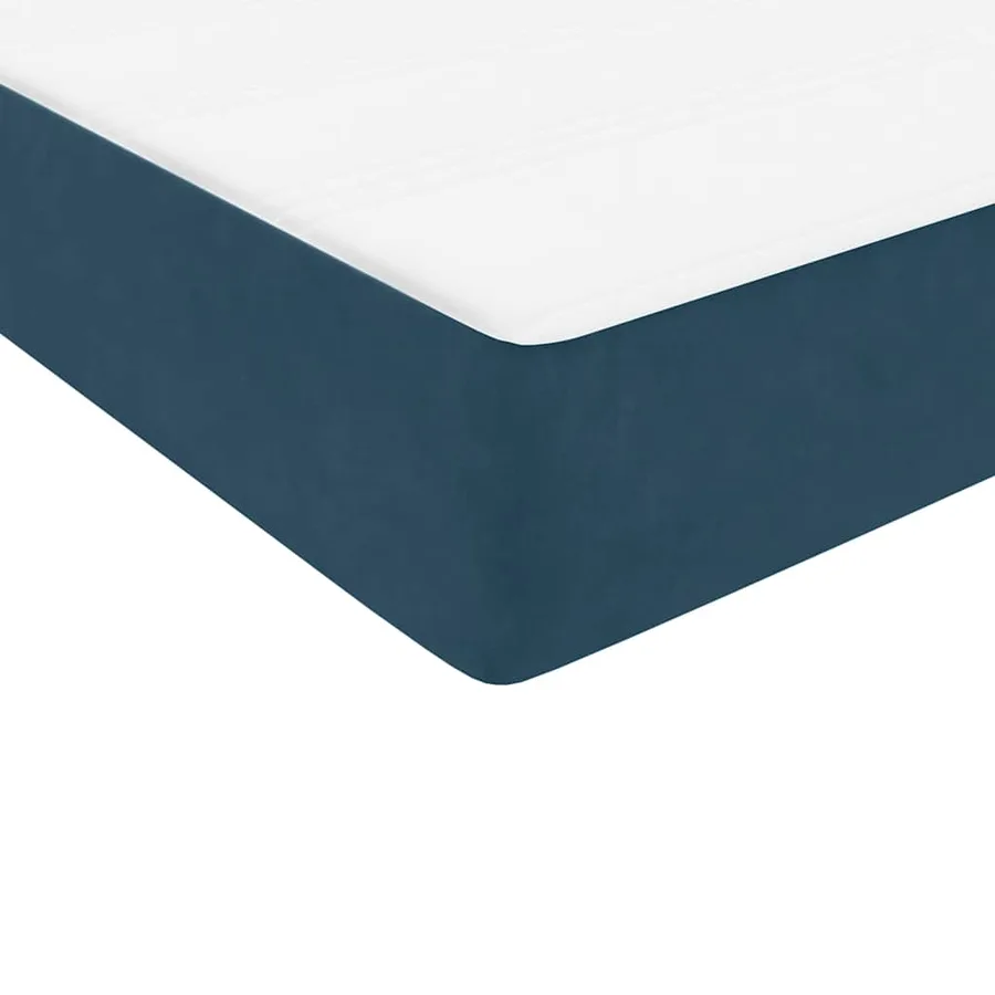 Sommier à lattes de lit et matelas bleu foncé 100x220cm velours - 9