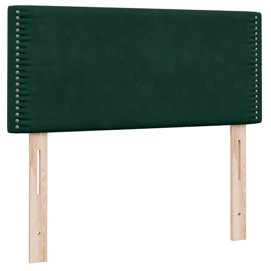 Sommier à lattes de lit et matelas vert foncé 100x220cm velours - 6