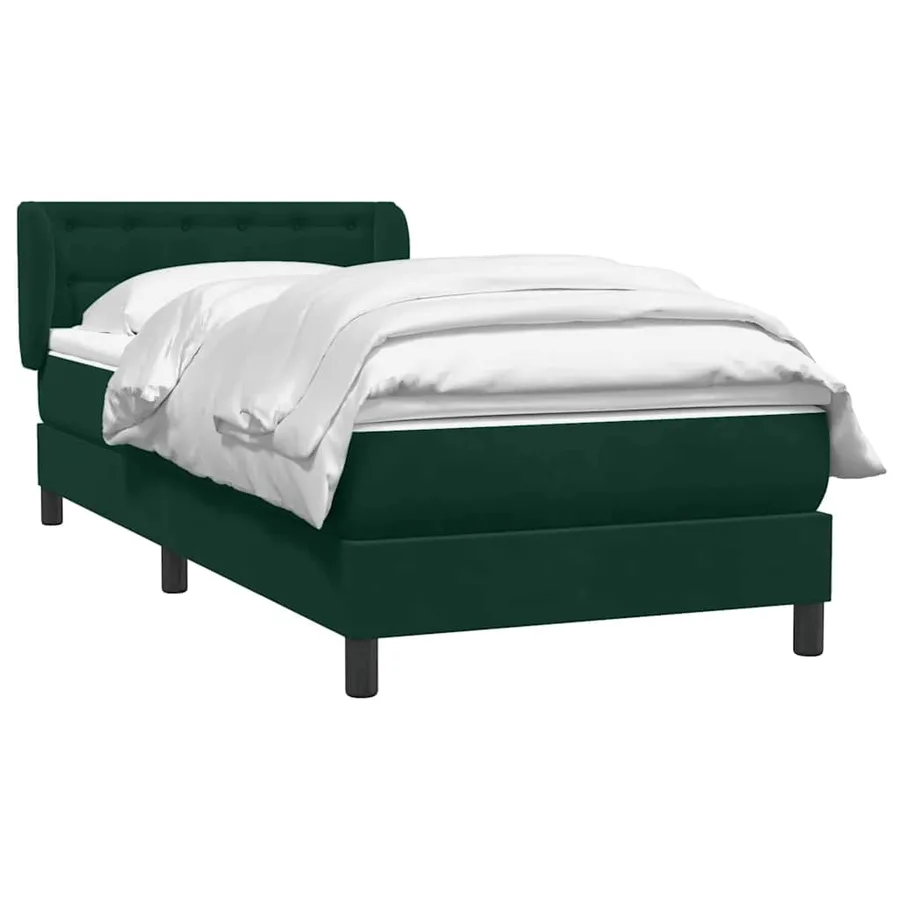 Sommier à lattes de lit et matelas vert foncé 100x220cm velours - 3