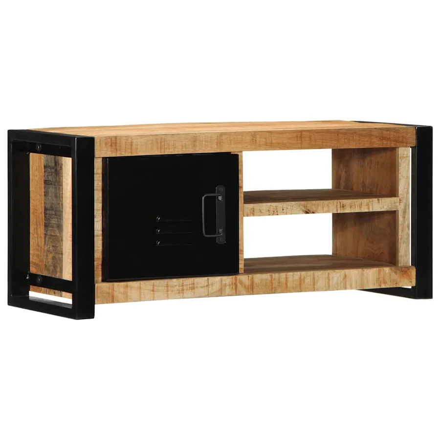 Meuble TV 80x30x35 cm bois massif de manguier brut - 11
