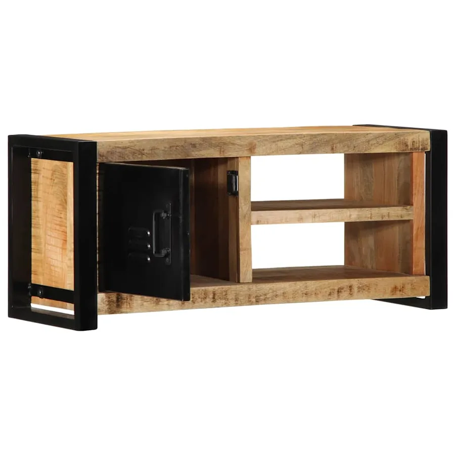 Meuble TV 80x30x35 cm bois massif de manguier brut - 2