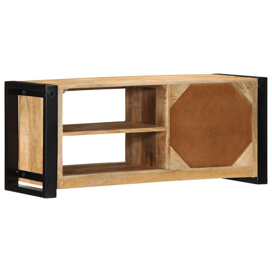 Meuble TV 80x30x35 cm bois massif de manguier brut - 5