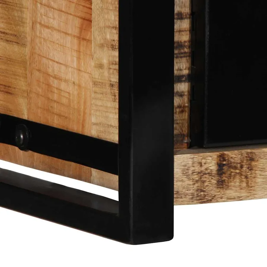 Meuble TV 80x30x35 cm bois massif de manguier brut - 8