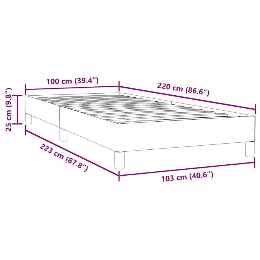 Sommier à lattes de lit sans matelas gris clair 100x220cm - 10